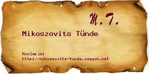 Mikoszovits Tünde névjegykártya